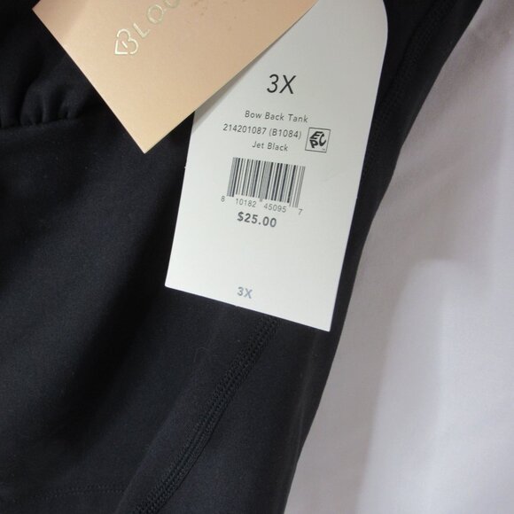 Blogilates Bow Back Tank Top  Active Jet Black Plus Size 3X NWT - Picture 5 of 9